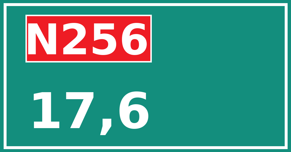 Hectometerbord N256 17,6