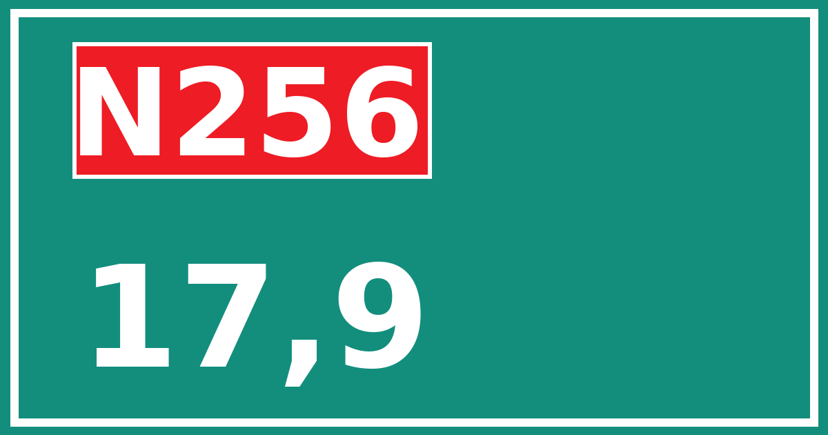 Hectometerbord N256 17,9