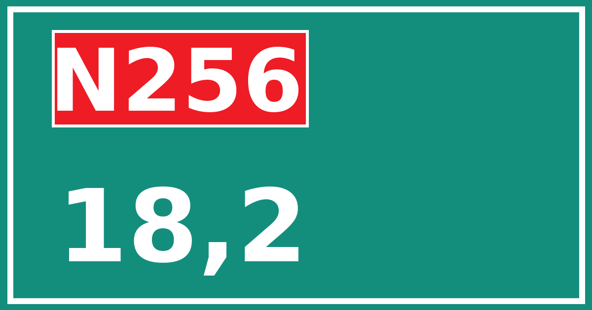 Hectometerbord N256 18,2