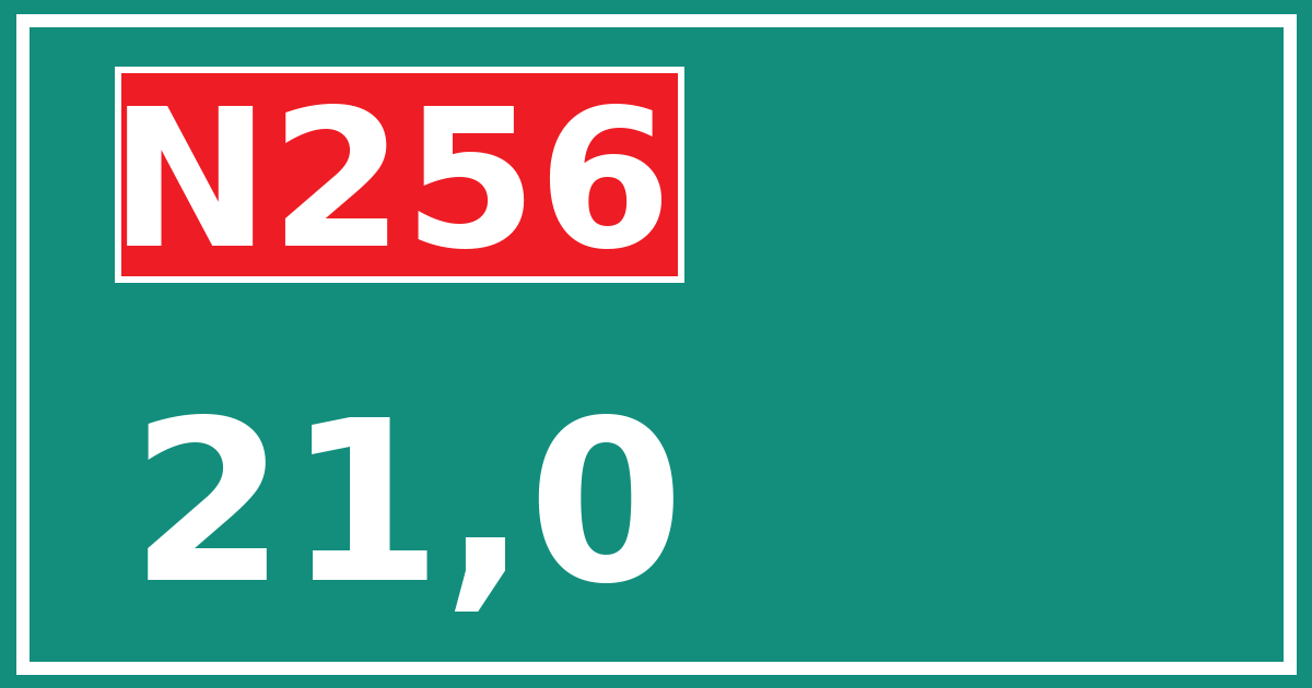 Hectometerbord N256 21,0