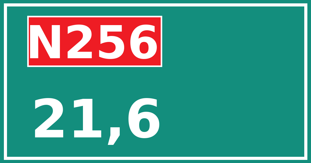 Hectometerbord N256 21,6