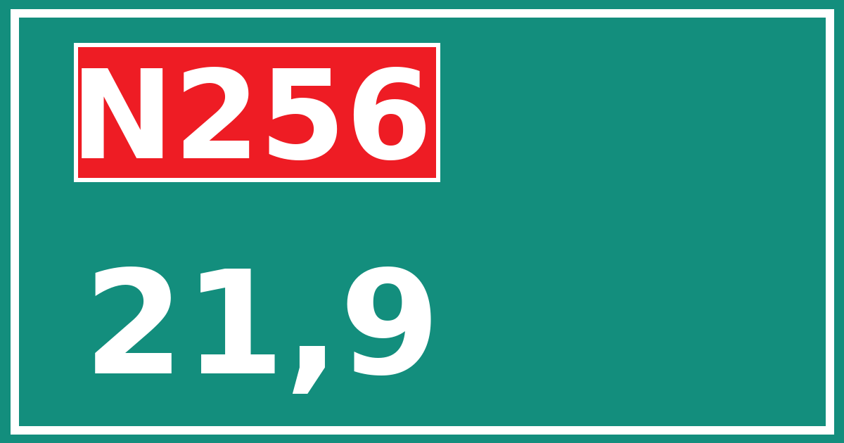 Hectometerbord N256 21,9