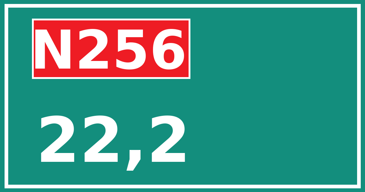 Hectometerbord N256 22,2