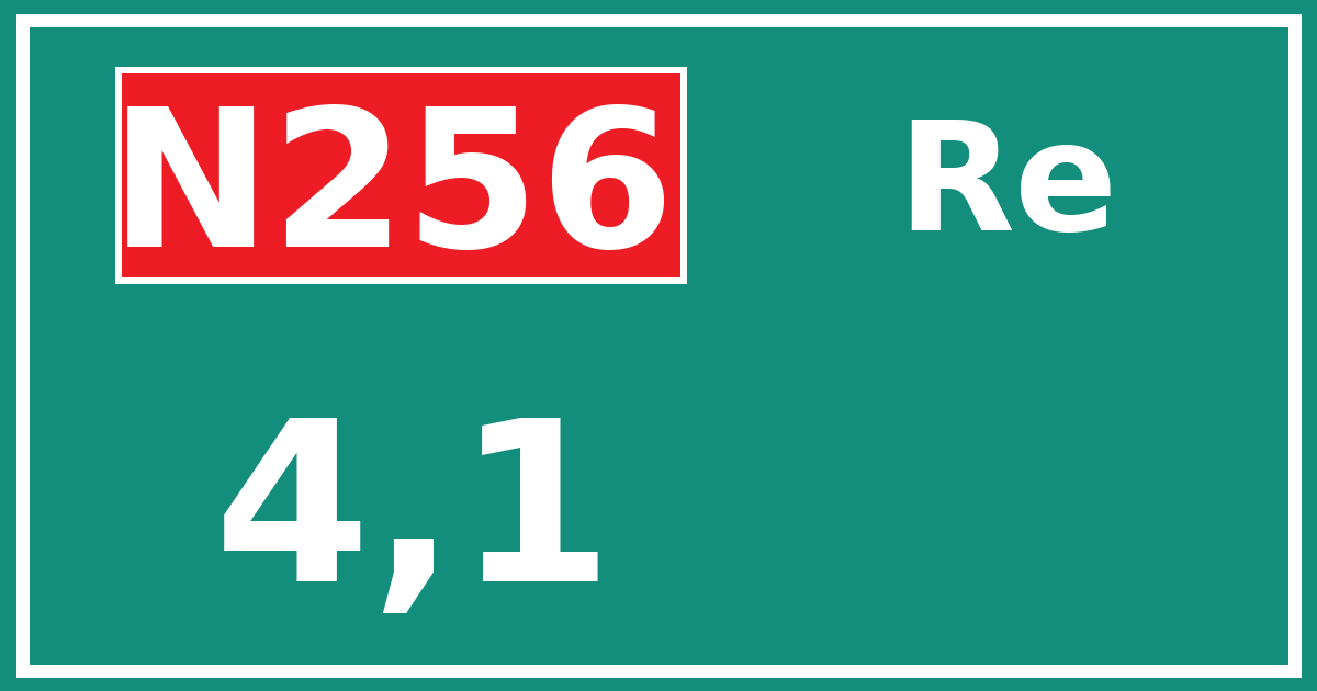 Hectometerbord N256 4,1 zijde Re