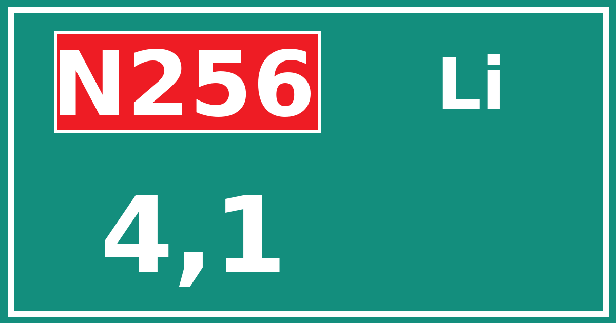 Hectometerbord N256 4,1 zijde Li