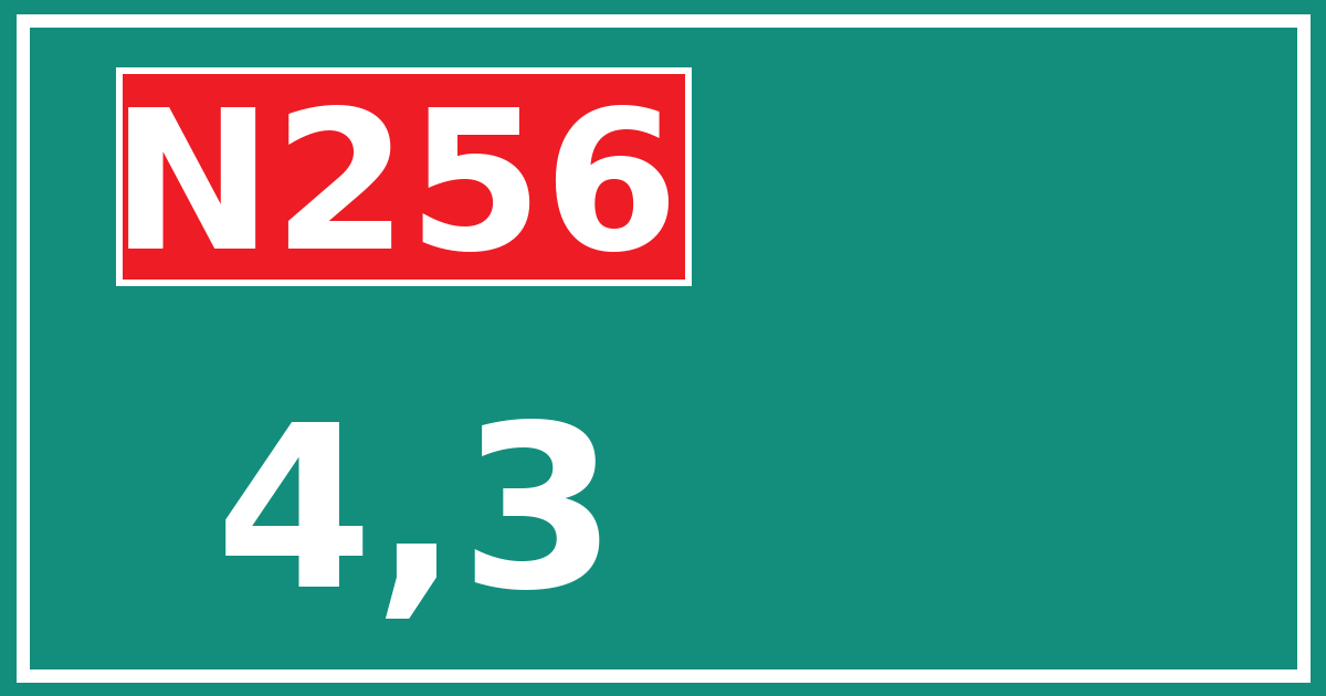 Hectometerbord N256 4,3