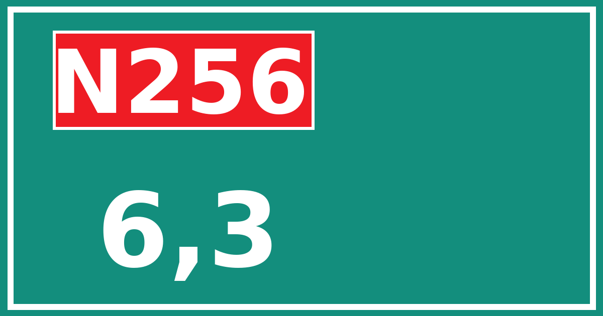 Hectometerbord N256 6,3