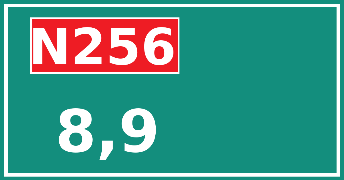 Hectometerbord N256 8,9