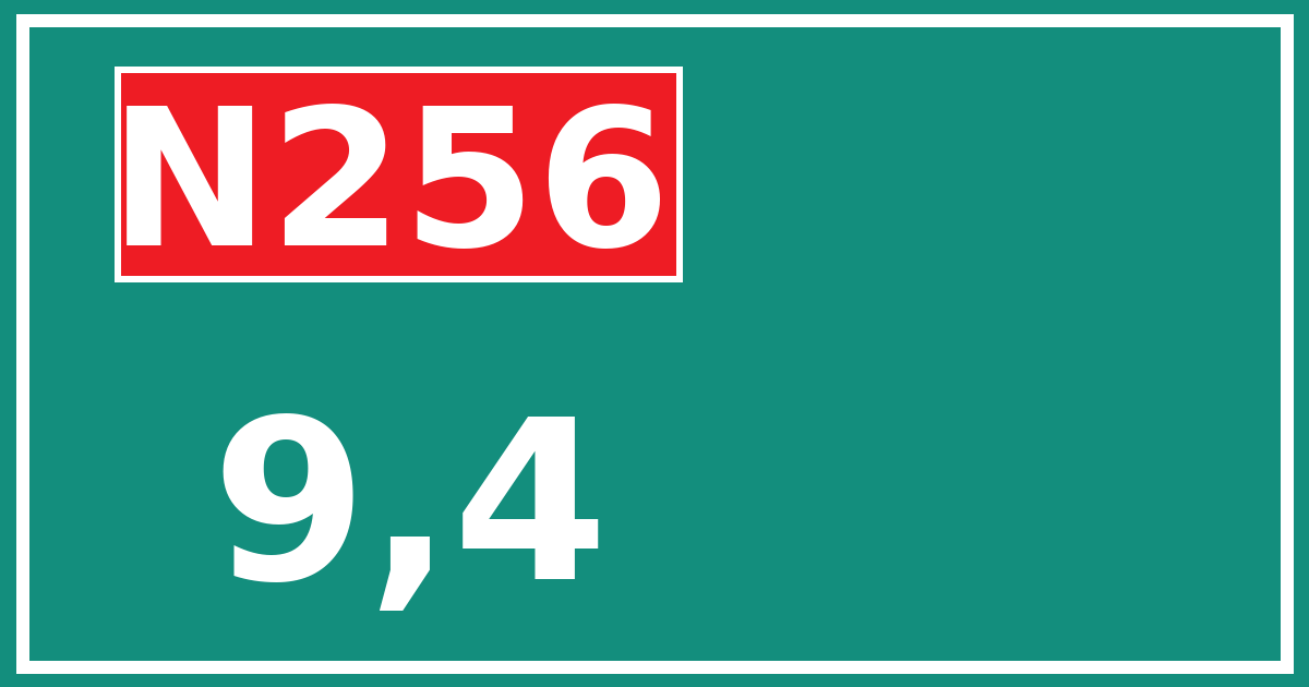 Hectometerbord N256 9,4