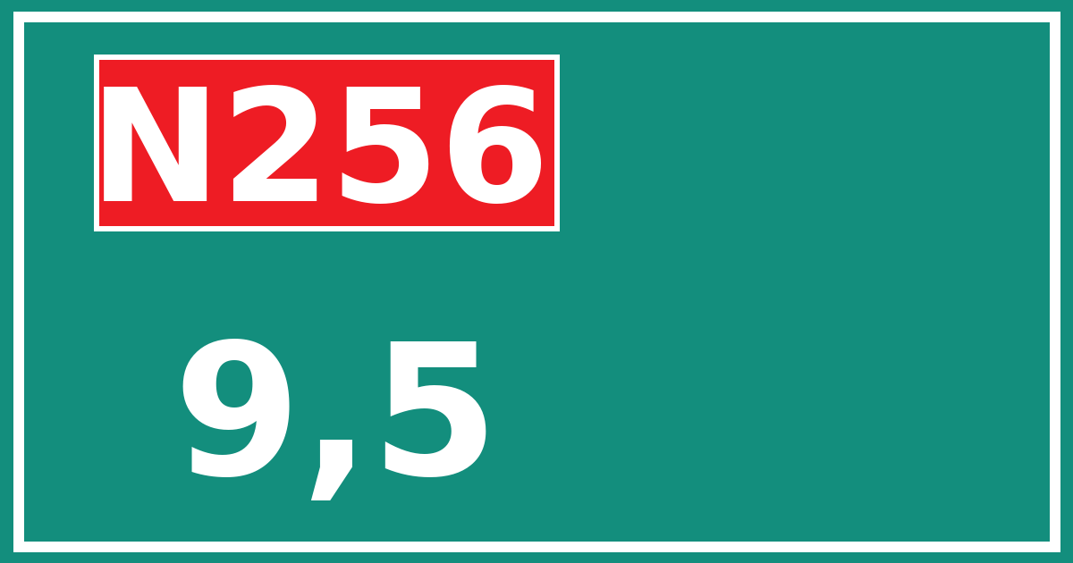 Hectometerbord N256 9,5