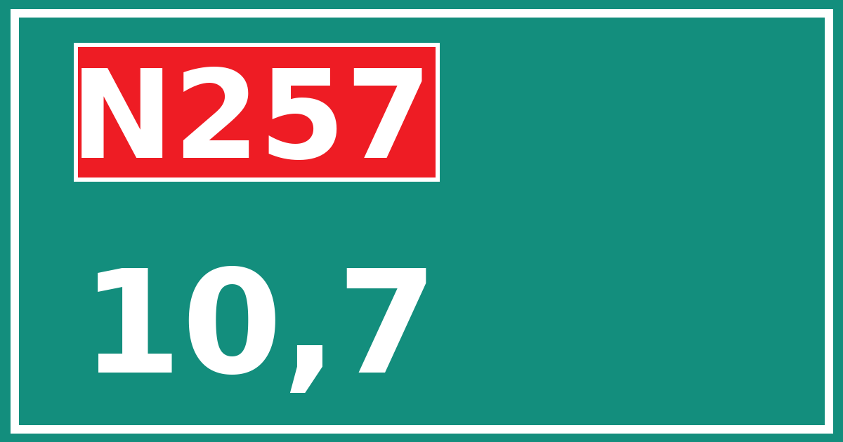 Hectometerbord N257 10,7