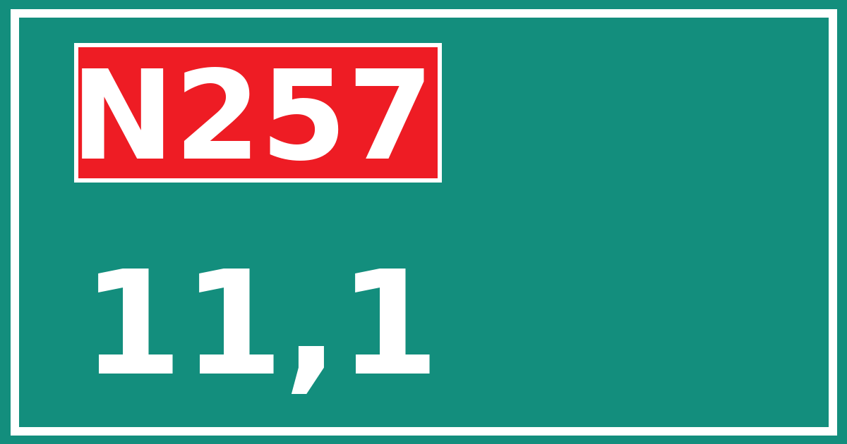 Hectometerbord N257 11,1