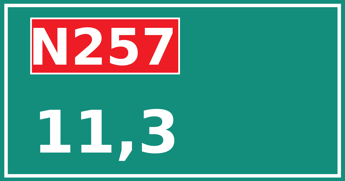 Hectometerbord N257 11,3