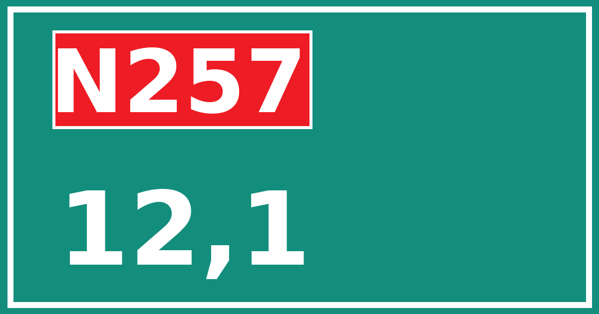 Hectometerbord N257 12,1