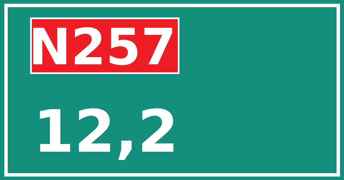 Hectometerbord N257 12,2