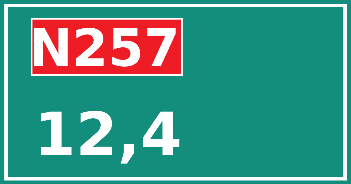Hectometerbord N257 12,4