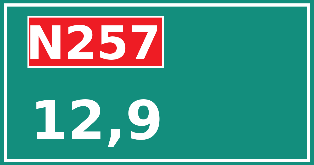 Hectometerbord N257 12,9