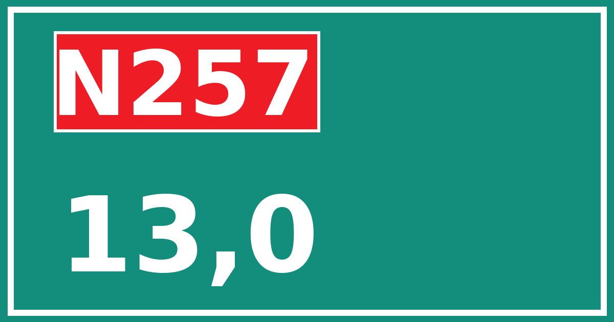 Hectometerbord N257 13,0