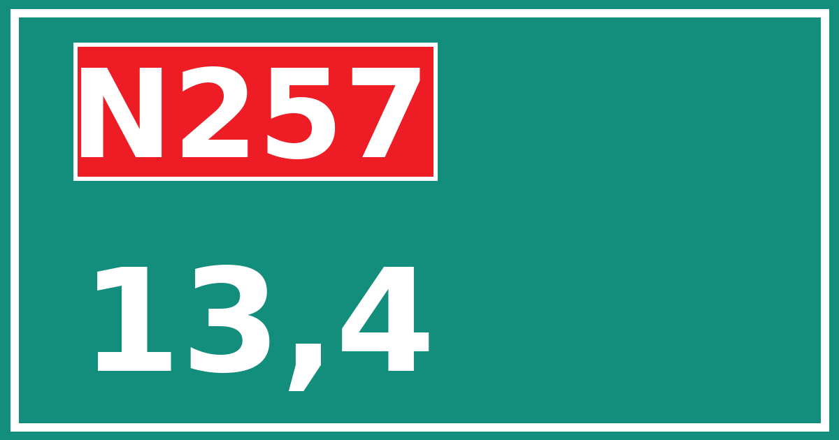 Hectometerbord N257 13,4