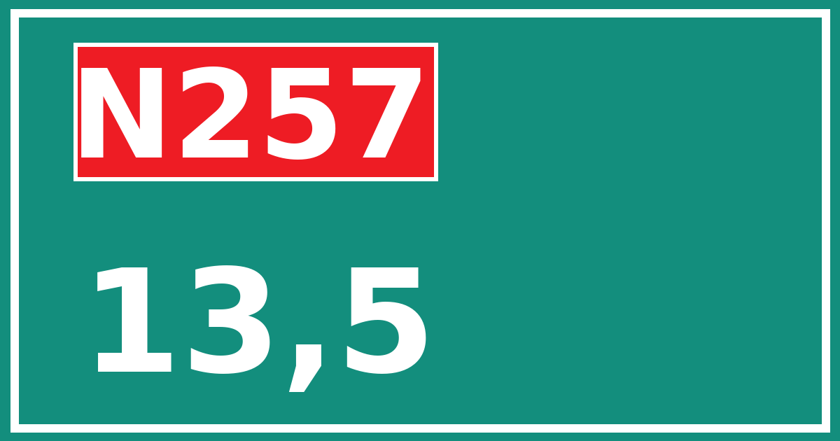 Hectometerbord N257 13,5