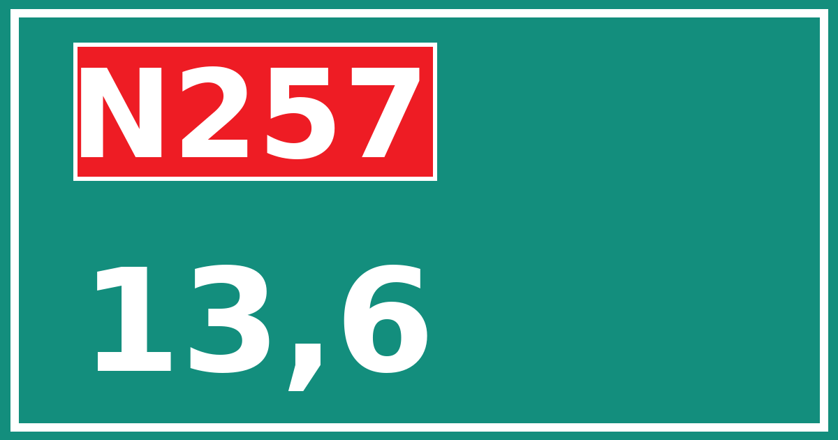 Hectometerbord N257 13,6