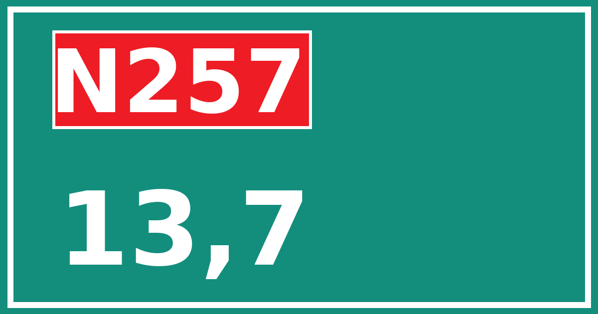 Hectometerbord N257 13,7