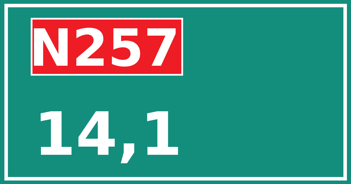Hectometerbord N257 14,1