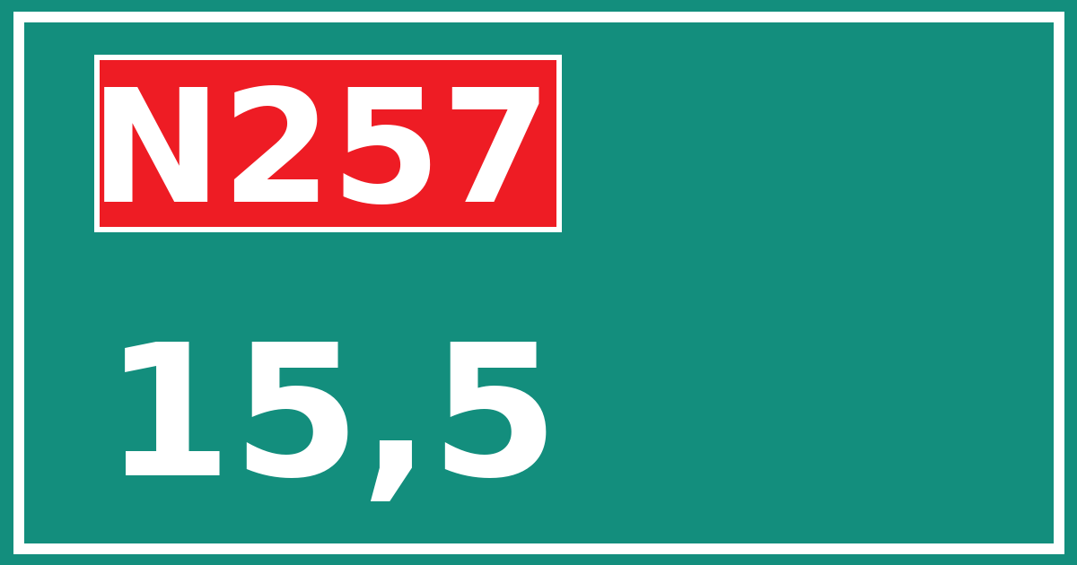 Hectometerbord N257 15,5