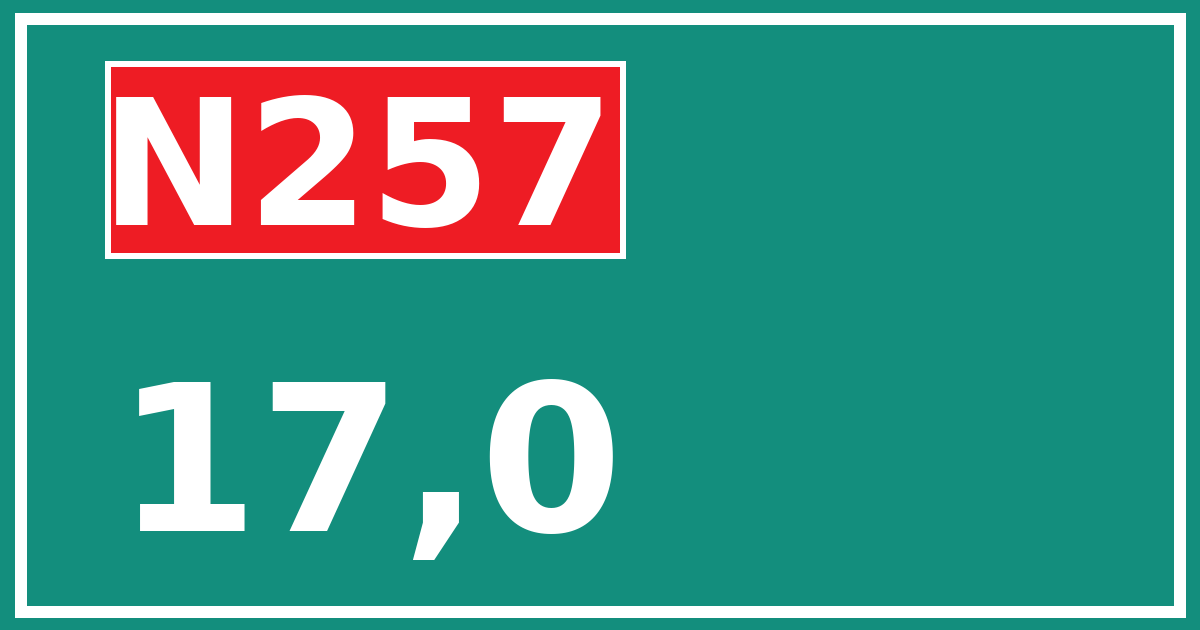 Hectometerbord N257 17,0