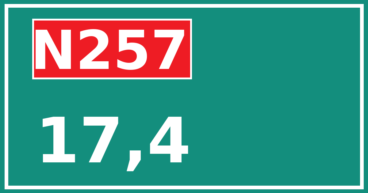 Hectometerbord N257 17,4