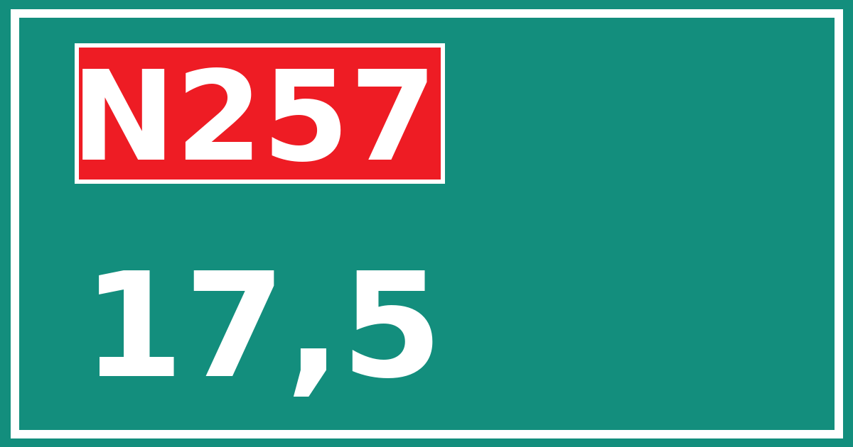 Hectometerbord N257 17,5