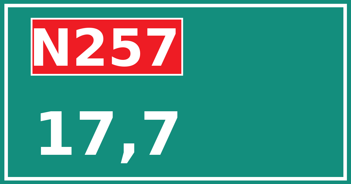 Hectometerbord N257 17,7