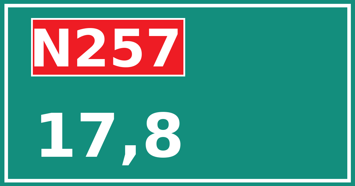 Hectometerbord N257 17,8