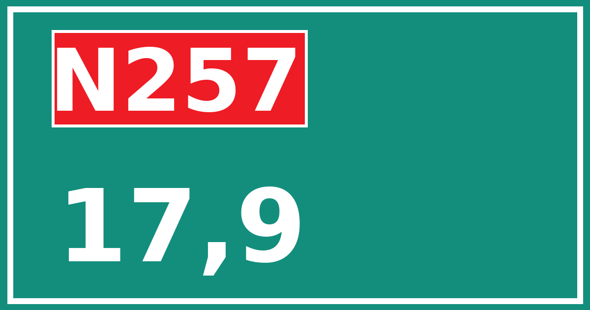 Hectometerbord N257 17,9
