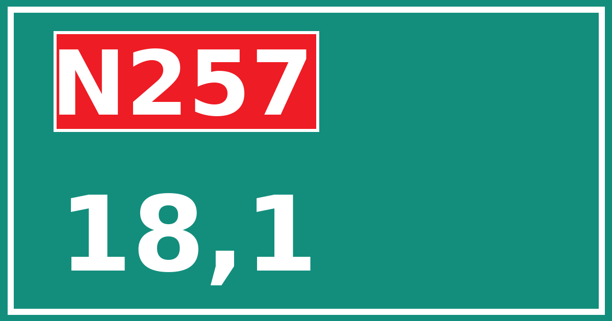 Hectometerbord N257 18,1