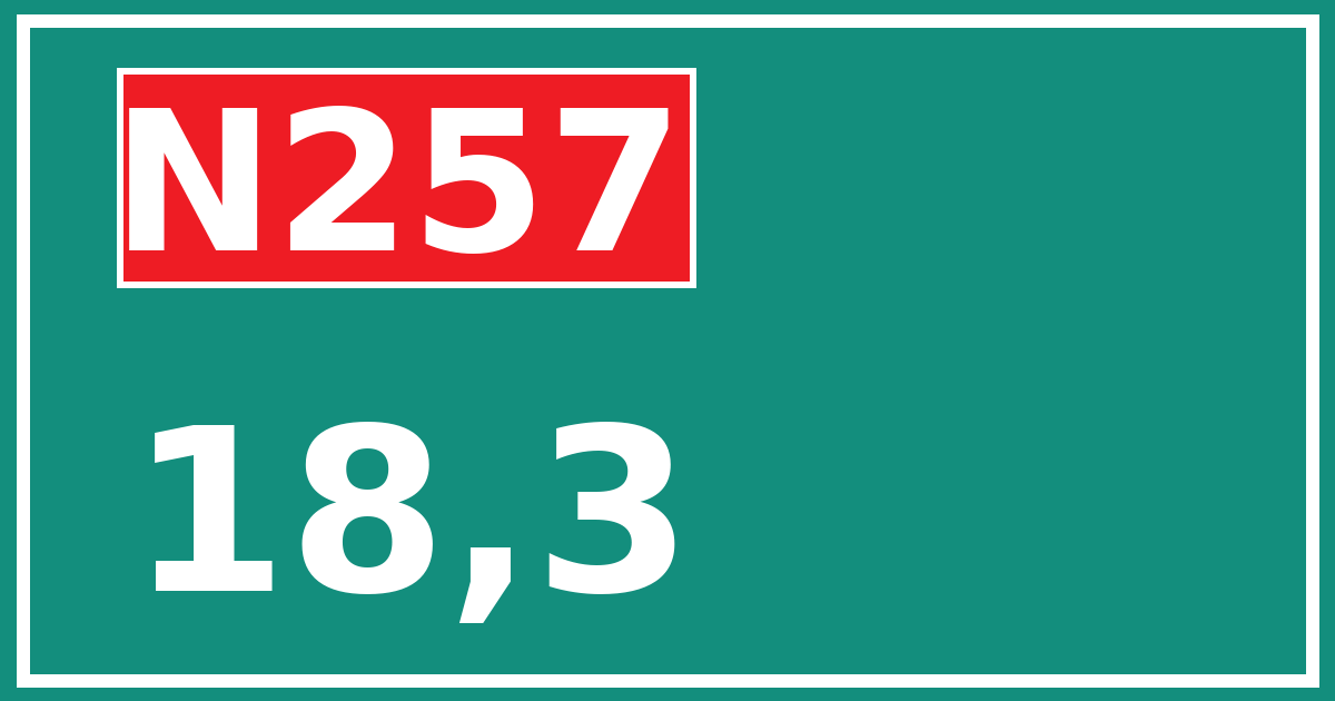 Hectometerbord N257 18,3