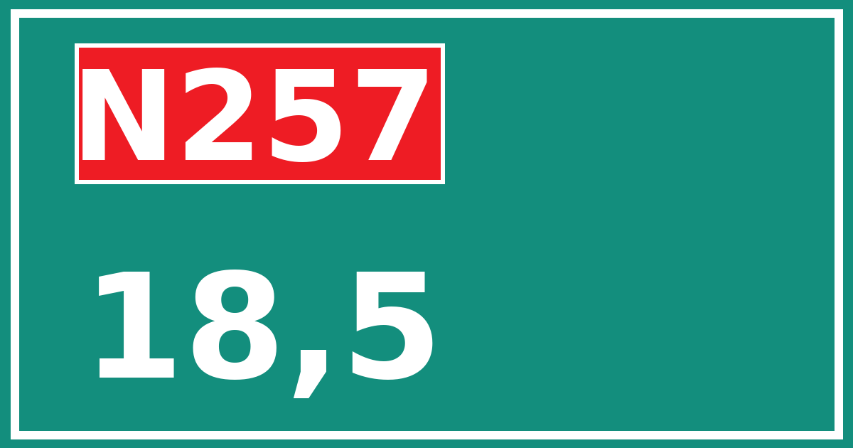 Hectometerbord N257 18,5