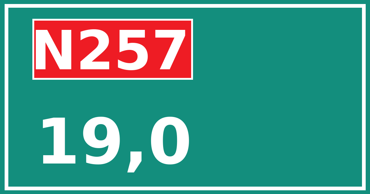 Hectometerbord N257 19,0