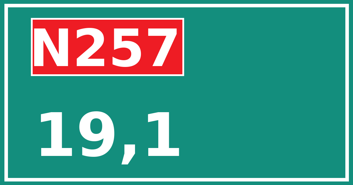Hectometerbord N257 19,1