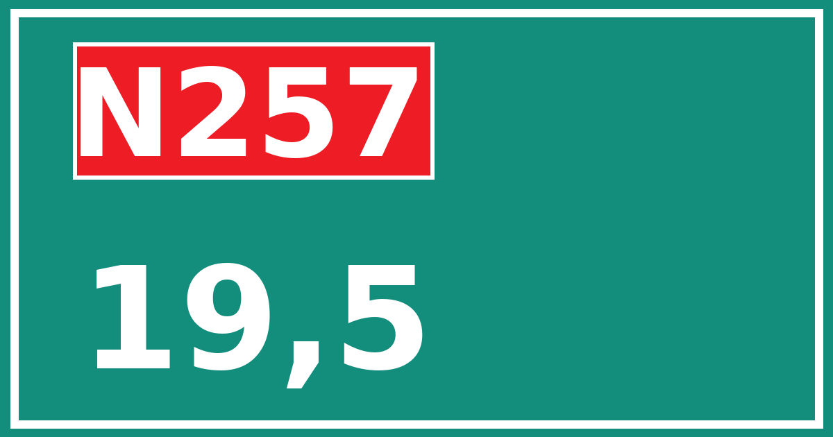 Hectometerbord N257 19,5