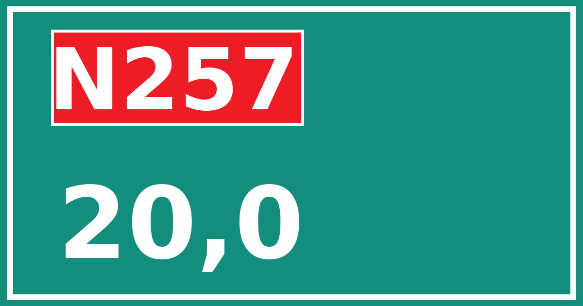 Hectometerbord N257 20,0