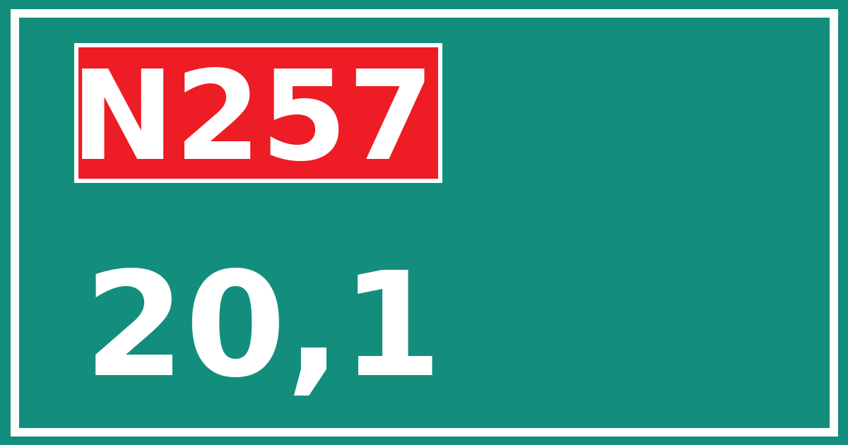 Hectometerbord N257 20,1