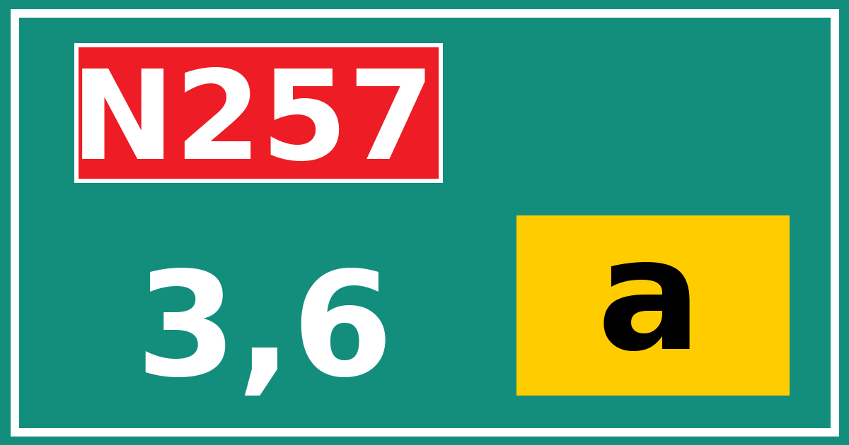 Hectometerbord N257 3,6 letter a