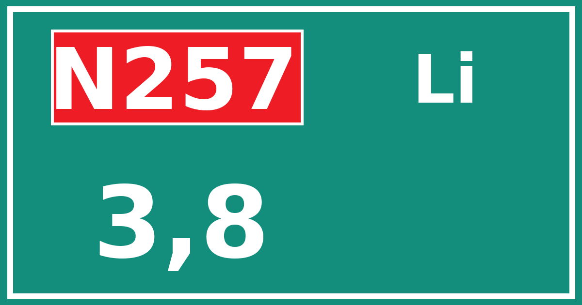Hectometerbord N257 3,8 zijde Li