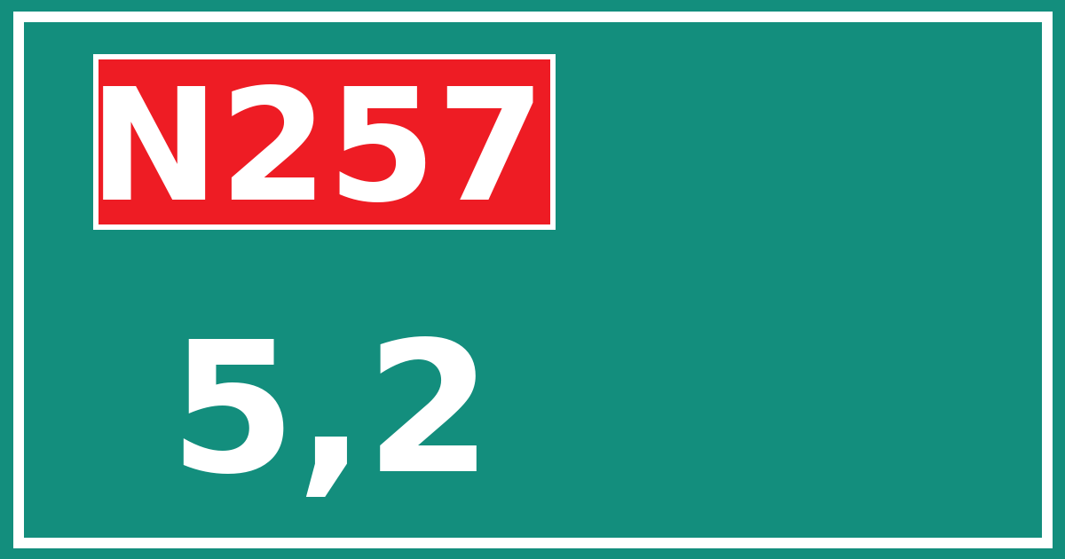 Hectometerbord N257 5,2