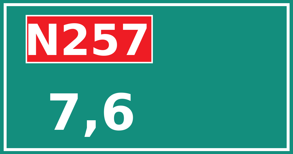 Hectometerbord N257 7,6