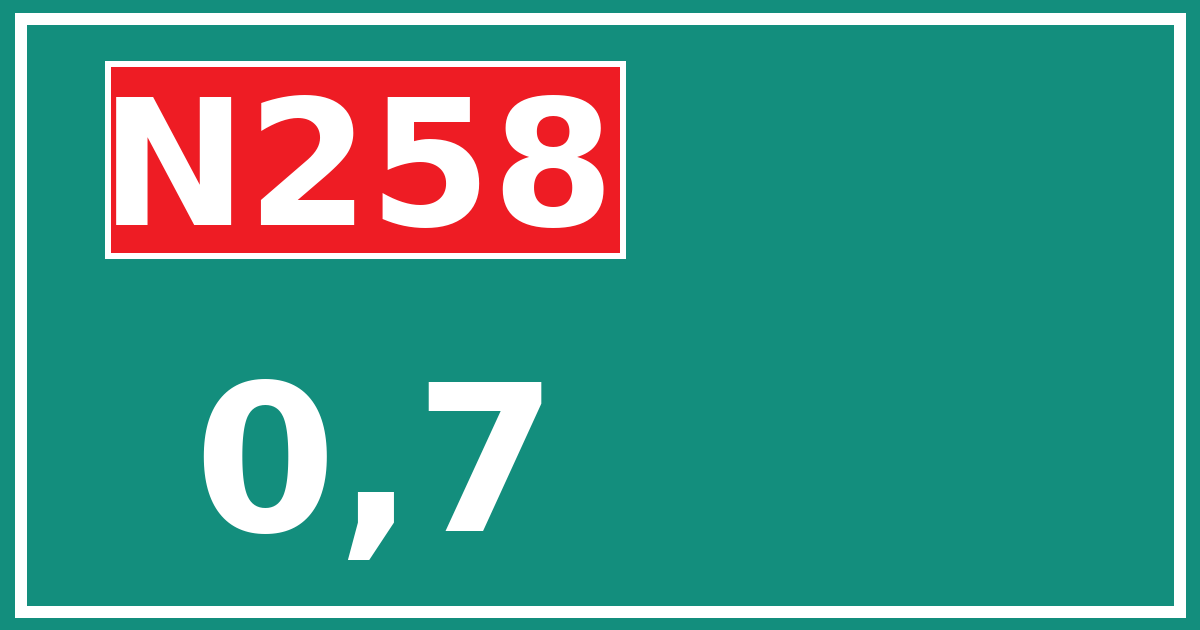 Hectometerbord N258 0,7