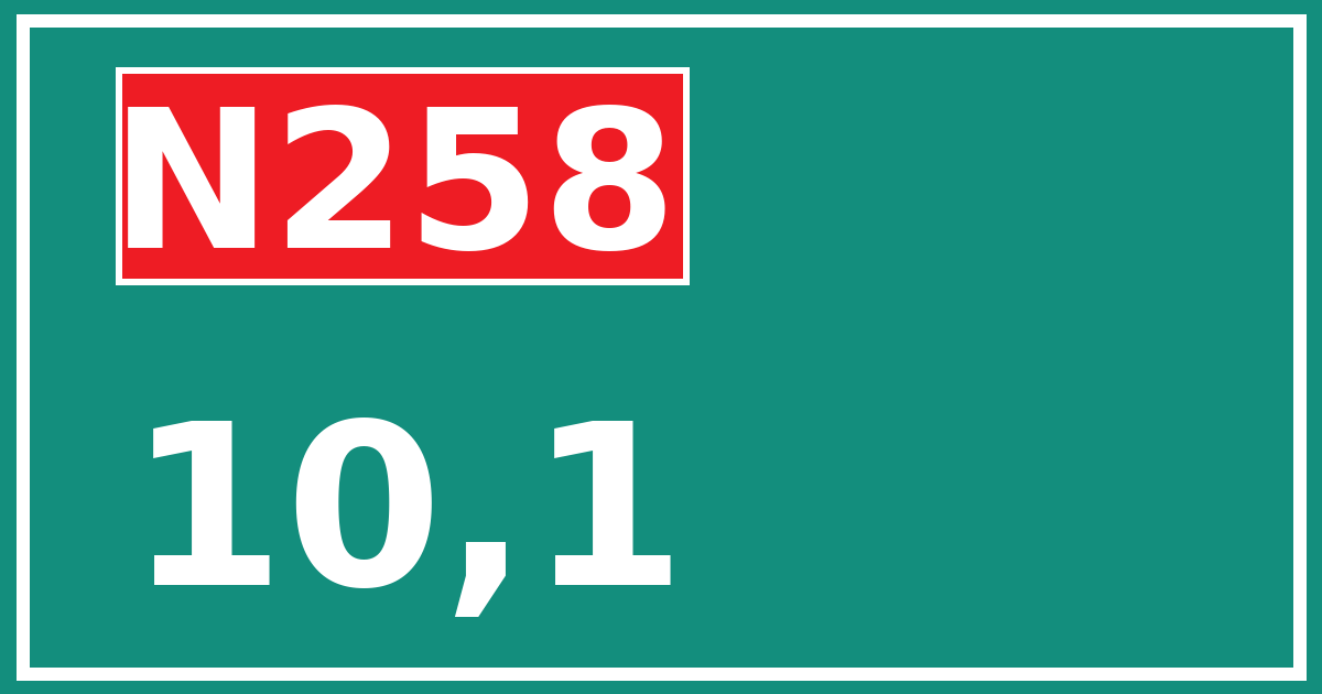 Hectometerbord N258 10,1