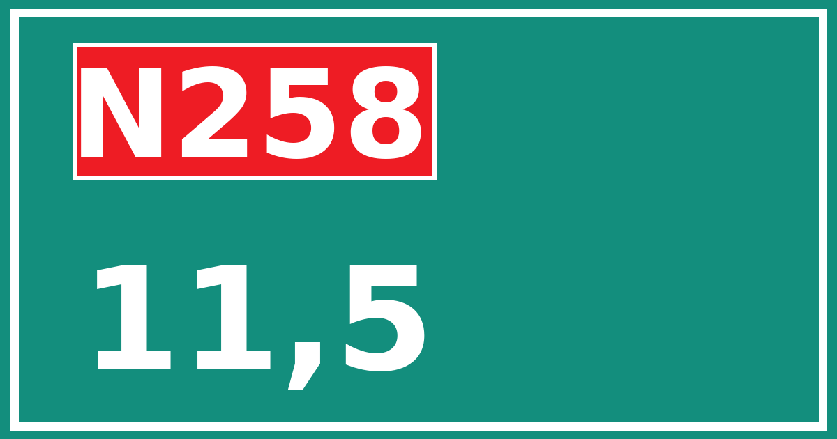 Hectometerbord N258 11,5