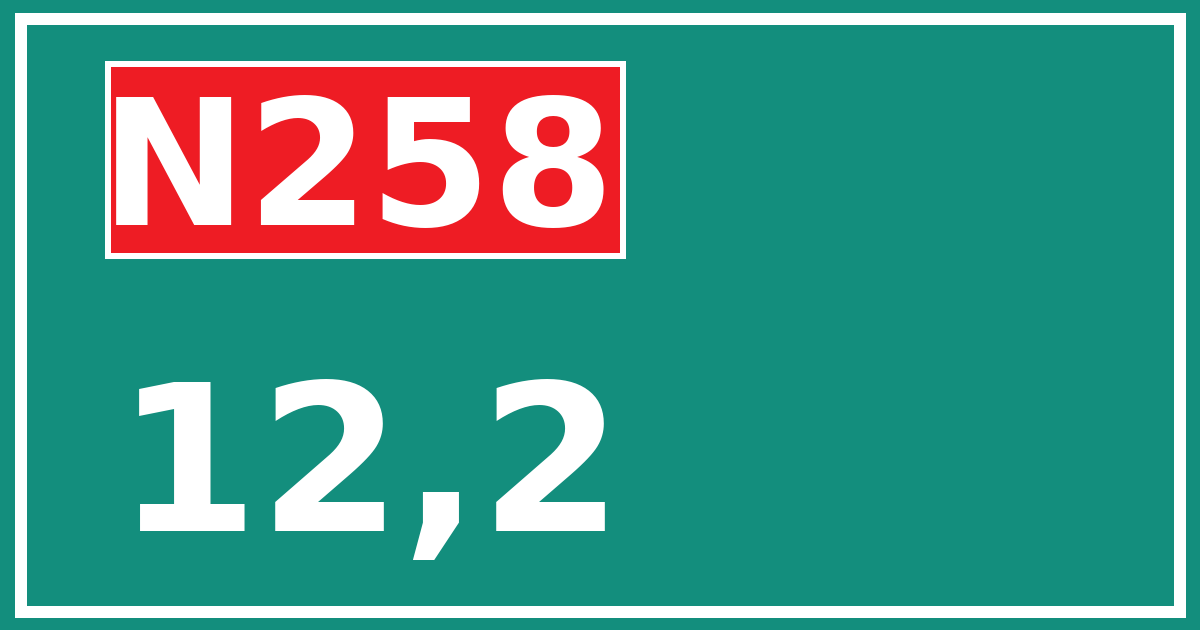 Hectometerbord N258 12,2
